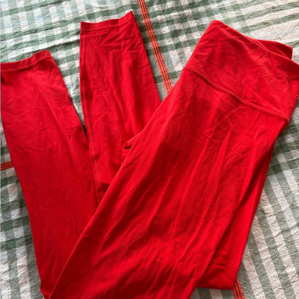 Athleta Vivid Red Elation Leggings- TALL large